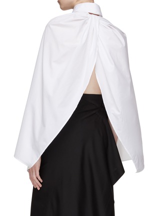Back View - Click To Enlarge - THE ROW - ‘ALEIDA’ HIGH NECK COTTON CAPE SHIRT