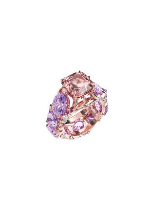 Main View - Click To Enlarge - MING SONG HAUTE JOAILLERIE - ‘CANDY CRUSH’ 14K ROSE GOLD TOURMALINE AMETHYST DIAMOND RING