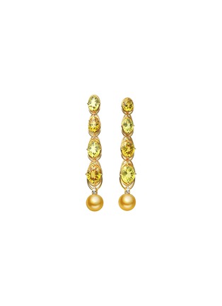 Main View - Click To Enlarge - MING SONG HAUTE JOAILLERIE - ‘GOLDEN HOUR’ 18K YELLOW GOLD CITRINE GOLDEN SEA PEARL EARRINGS