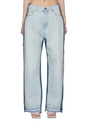 Main View - Click To Enlarge - DARKPARK - ‘The 50 50’ OversizeLow Rise Raw Step Hem Jeans