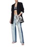 Figure View - Click To Enlarge - DARKPARK - ‘The 50 50’ OversizeLow Rise Raw Step Hem Jeans
