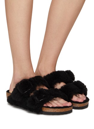 Figure View - Click To Enlarge - BIRKENSTOCK - ‘ARIZONA’ DOUBLE BAND SHEARLING SANDALS