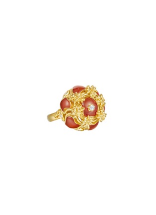 Main View - Click To Enlarge - CENTAURI LUCY - ‘Baroque’ 18K YELLOW GOLD CARNELIAN DIAMOND RING