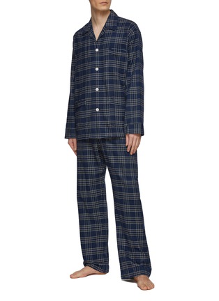 Figure View - Click To Enlarge - DEREK ROSE - Classic Chequered Cotton Pyjama Set