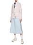 Figure View - Click To Enlarge - THOM BROWNE  - Striped Grosgrain Tab A-Line Flare Midi Skirt