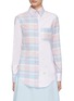 Main View - Click To Enlarge - THOM BROWNE  - Fun-Mix Plaid Curved Hem Madras Cotton Button Up Shirt