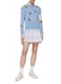 Figure View - Click To Enlarge - THOM BROWNE  - Dropped Back Check Cotton Pleated Mini Skirt