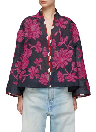 Main View - Click To Enlarge - BIYAN - Floral Embroidery Open Front Jacket