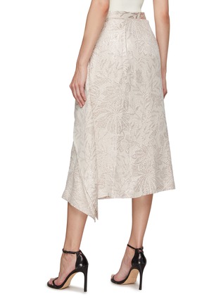 Back View - Click To Enlarge - BIYAN - Floral Embroidery Draped Midi Skirt