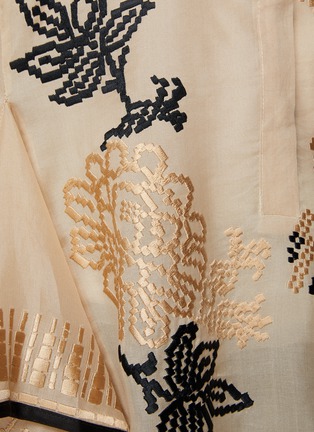  - BIYAN - Embroidered Silk Cape Top