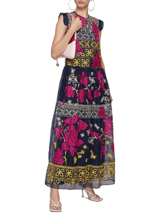 Figure View - Click To Enlarge - BIYAN - Embroidered Silk Maxi Dress