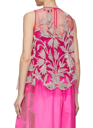 Back View - Click To Enlarge - BIYAN - Floral Cord Embroidery Sheer Tulle Top