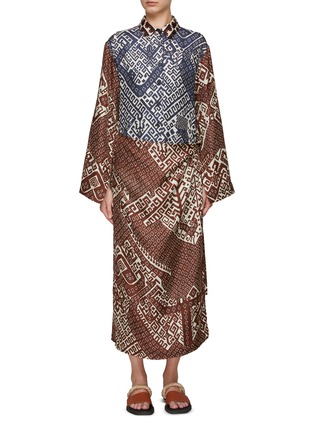 Main View - Click To Enlarge - BIYAN - Ethnic Print Silk Shirt Dress