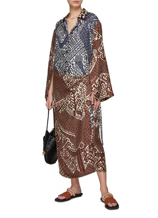 Figure View - Click To Enlarge - BIYAN - Ethnic Print Silk Shirt Dress