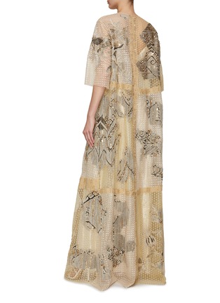 Back View - Click To Enlarge - BIYAN - Organza Panel Beaded Maxi Dress