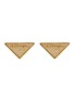 Main View - Click To Enlarge - PRADA - Zirconia Gold Toned Metal Triangular Stud Earring