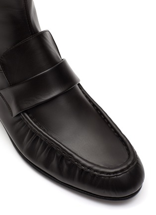 Detail View - Click To Enlarge - THE ROW - ALMOND TOE RUCHED DETAIL CALF LEATHER LOAFER BOOTS
