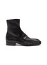 Main View - Click To Enlarge - THE ROW - ALMOND TOE RUCHED DETAIL CALF LEATHER LOAFER BOOTS