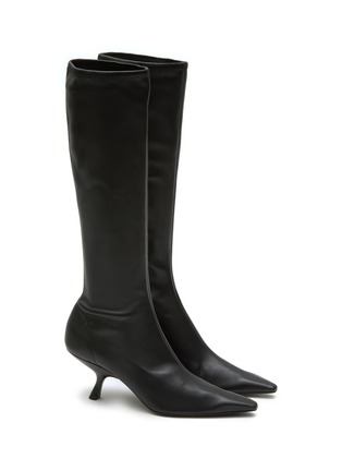 Detail View - Click To Enlarge - THE ROW - ‘LADY’ SQUARE TOE NAPPA LEATHER KNEE HIGH BOOTS