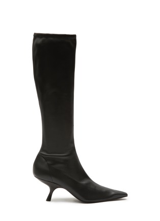 Main View - Click To Enlarge - THE ROW - ‘LADY’ SQUARE TOE NAPPA LEATHER KNEE HIGH BOOTS