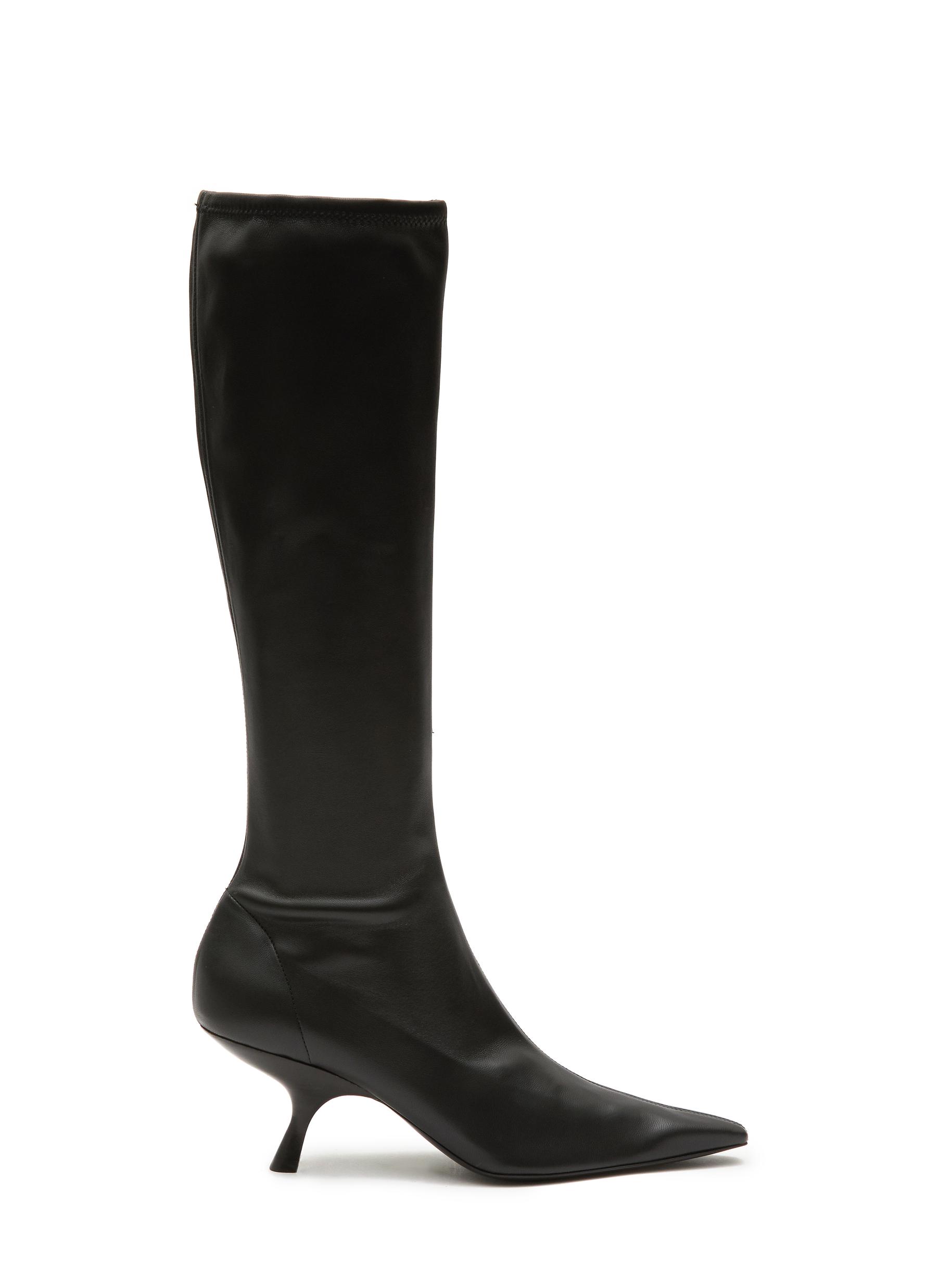 The Row 'lady' Square Toe Nappa Leather Knee High Boots In Black | ModeSens