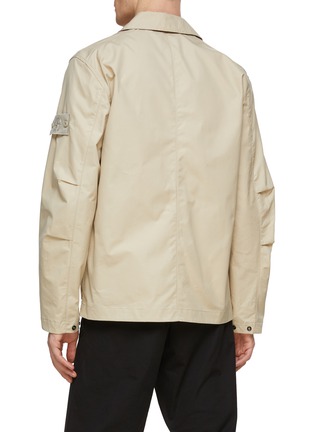 Back View - Click To Enlarge - STONE ISLAND - ‘Ghost O-Ventile’ Patch Pocket Cotton Shirt Jacket