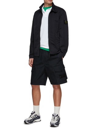 Figure View - Click To Enlarge - STONE ISLAND - Logo Embroidery Zip Up Snap Button Jacket