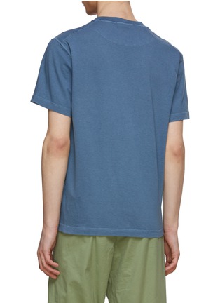 Back View - Click To Enlarge - STONE ISLAND - Logo Patch Dyed Cotton Crewneck T-Shirt