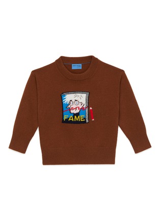 Main View - Click To Enlarge - DREYDEN - x Mr Slowboy 'Warhol’ Graphic Cashmere Knit Kids Sweater