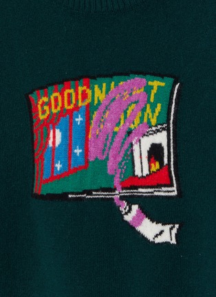 Detail View - Click To Enlarge - DREYDEN - x Mr Slowboy 'Goodnight Moon’ Graphic Cashmere Knit Kids Sweater