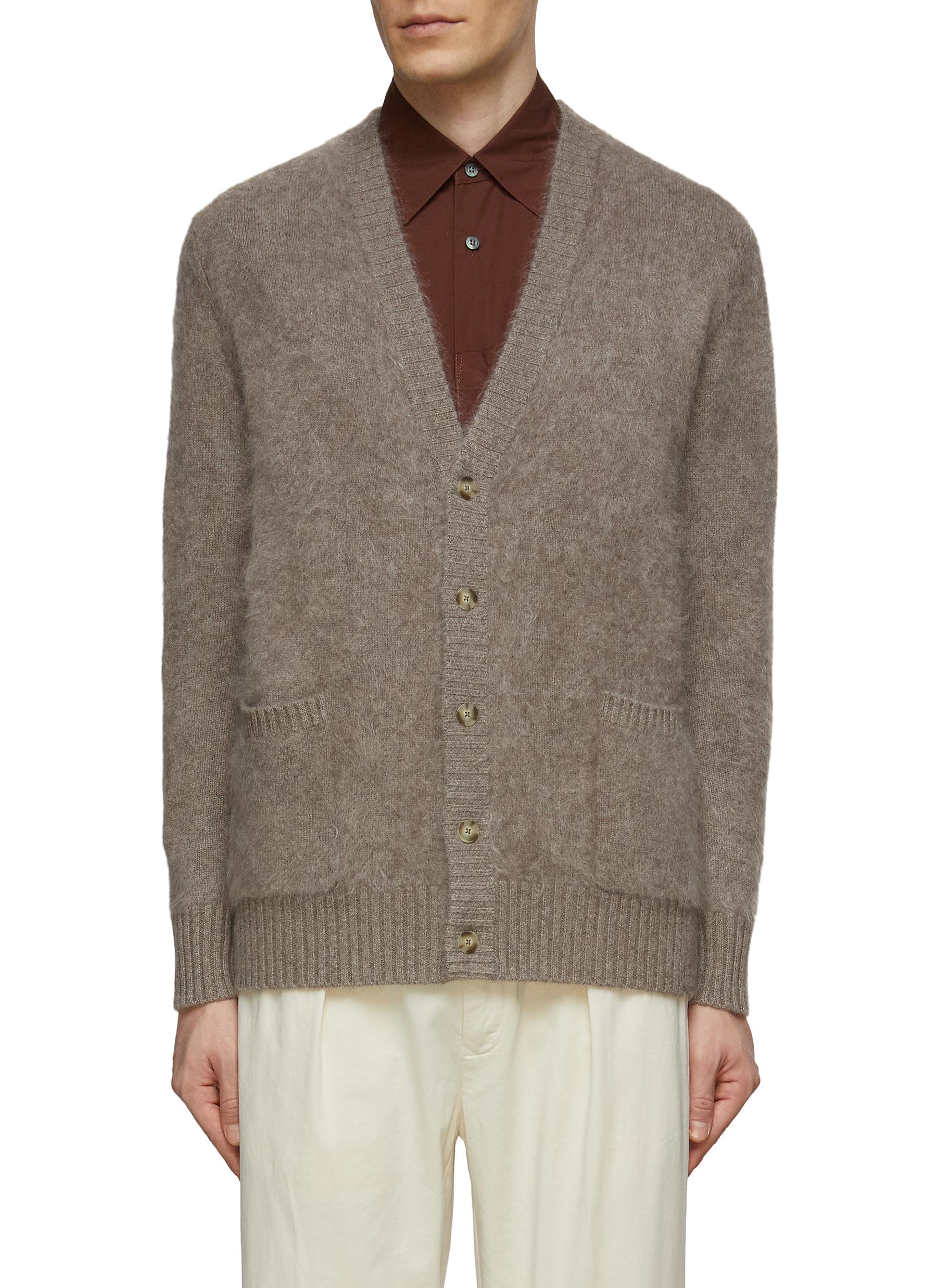 DREYDEN Classic Cashmere Knit V-Neck Cardigan