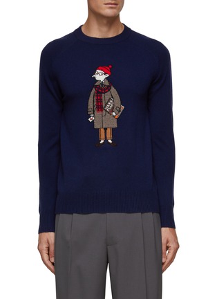 Main View - Click To Enlarge - DREYDEN - x Mr Slowboy 'The Londoner’ Graphic Cashmere Knit Sweater