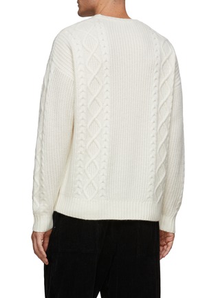 Back View - Click To Enlarge - DREYDEN - Chunky Cashmere Knit Crewneck Sweater