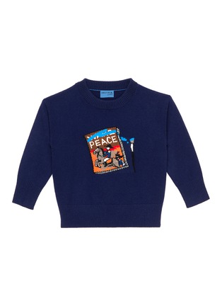 Main View - Click To Enlarge - DREYDEN - x Mr Slowboy 'War & Peace’ Graphic Cashmere Knit Kids Sweater