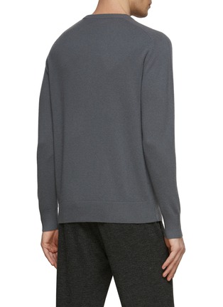 Back View - Click To Enlarge - DREYDEN - Classic Cashmere Knit Crewneck Sweater