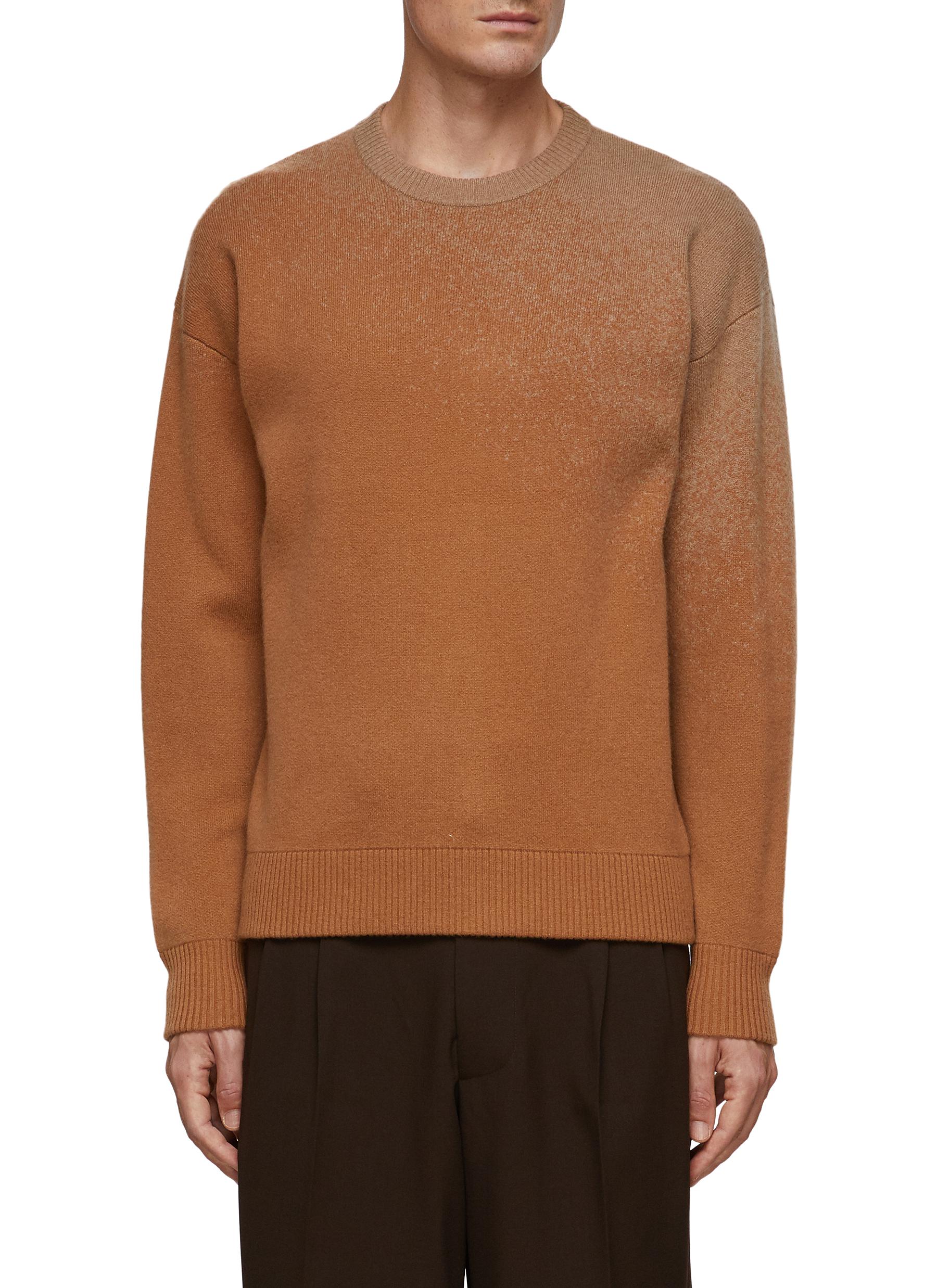 Dreyden Ombré Cashmere Knit Crewneck Sweater In Orange