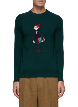 Main View - Click To Enlarge - DREYDEN - x Mr Slowboy 'The Father’ Graphic Cashmere Knit Sweater