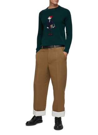 Figure View - Click To Enlarge - DREYDEN - x Mr Slowboy 'The Father’ Graphic Cashmere Knit Sweater
