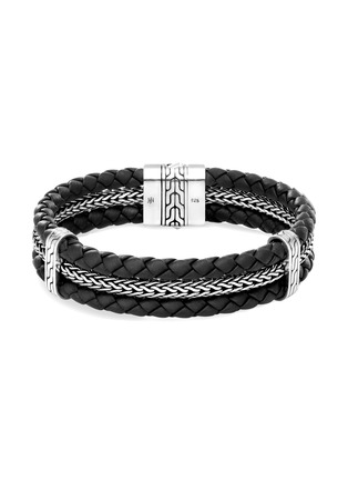 Main View - Click To Enlarge - JOHN HARDY - ‘CLASSIC CHAIN’ TRIPLE ROW LEATHER STERLING SILVER BRACELET