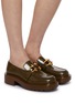 Figure View - Click To Enlarge - BOTTEGA VENETA - ‘Monsieur’ Horsebit Embellished Patent Leather Loafers