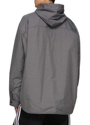 Back View - Click To Enlarge - BALENCIAGA - Logo Embroidery Chequered Oversized Hooded Jacket