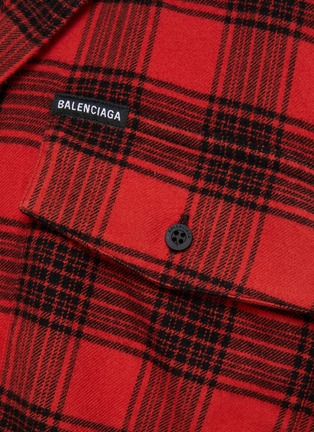  - BALENCIAGA - Oversized Cotton Flannel Button Up Shirt