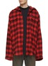 Main View - Click To Enlarge - BALENCIAGA - Oversized Cotton Flannel Button Up Shirt