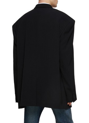 Back View - Click To Enlarge - BALENCIAGA - Pinstripe Oversized Single Breasted Blazer