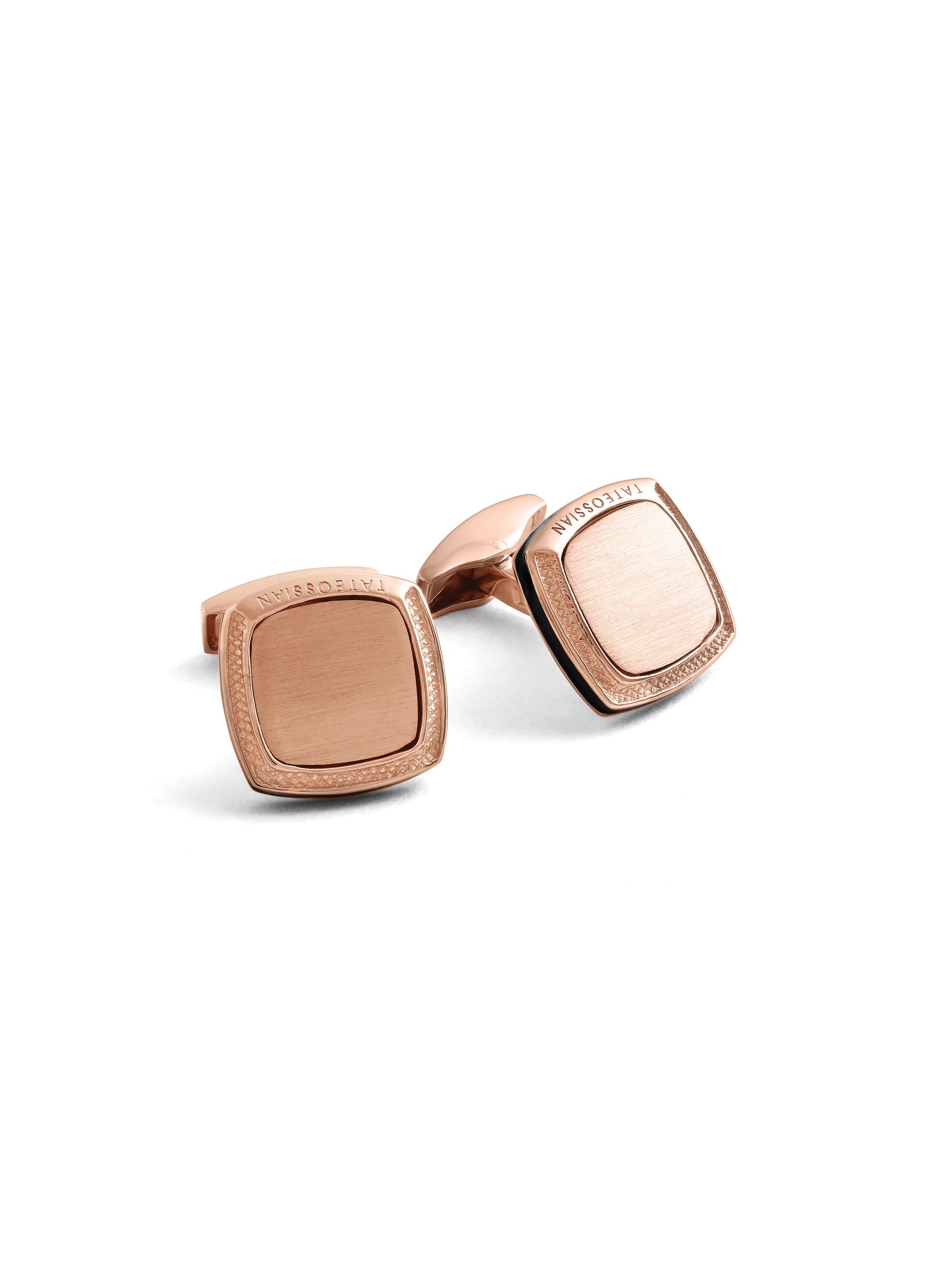 2 MICRON ROSE GOLD PLATED STERLING SILVER SIGNATURE CLASSIC SQUARE CUFFLINKS