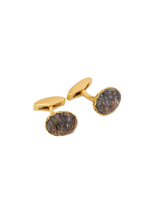Main View - Click To Enlarge - TATEOSSIAN - LIMITED EDITION YELLOW GOLD RHODIUM PLATED STERLING SILVER RUTILATED QUARTZ CUFFLINKS