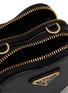 Detail View - Click To Enlarge - PRADA - Logo Plaque Heart Shaped Saffiano Leather Mini Pouch