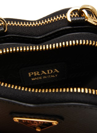  - PRADA - Logo Plaque Heart Shaped Saffiano Leather Mini Pouch