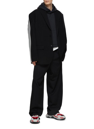 Figure View - Click To Enlarge - BALENCIAGA - X Adidas Stripe Sleeve Blazer
