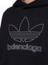  - BALENCIAGA - x adidas Trefoil Logo Print Cotton Oversized Hoodie